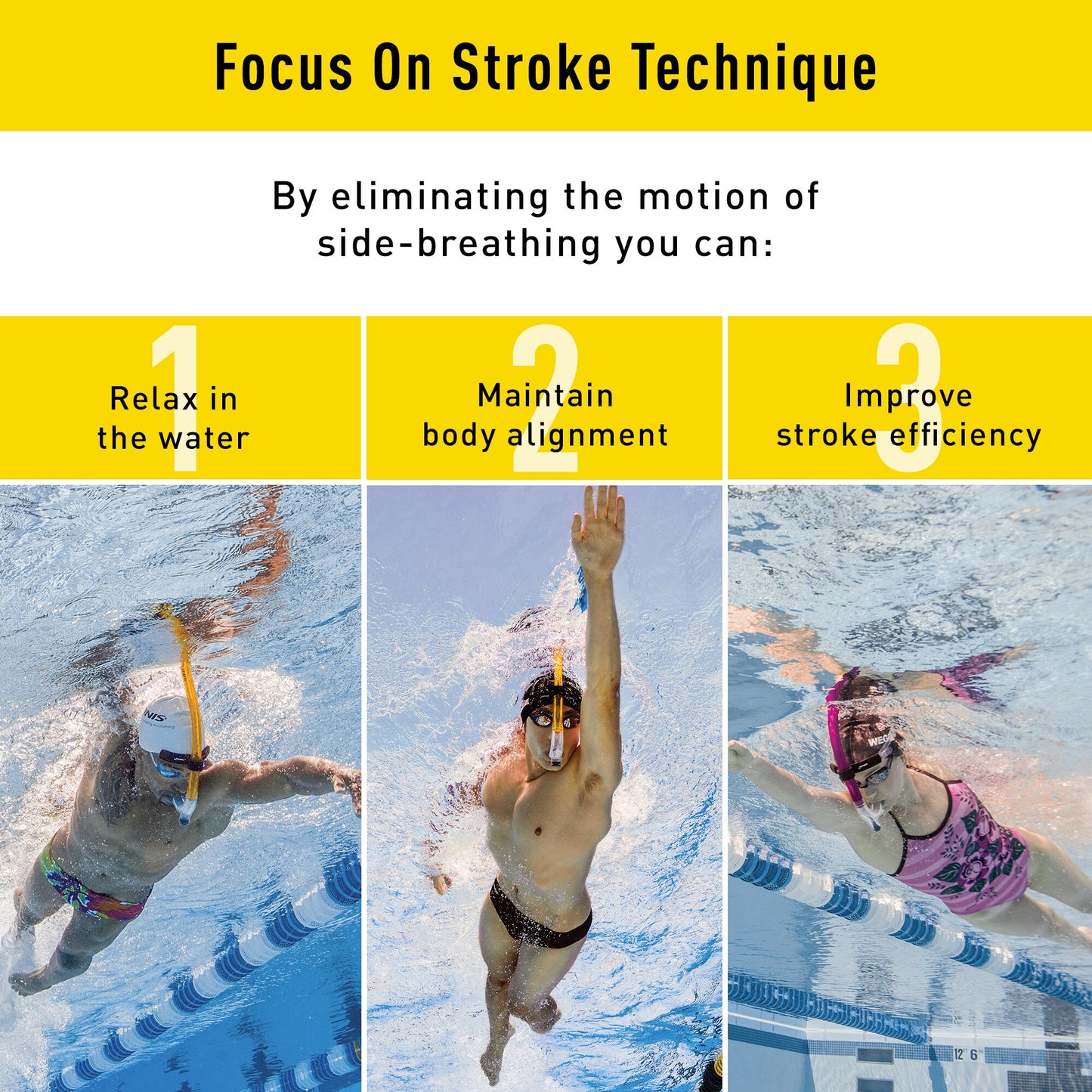 Finis Original Swimmer's Snorkel Sr aikuisten snorkkeli, Yellow