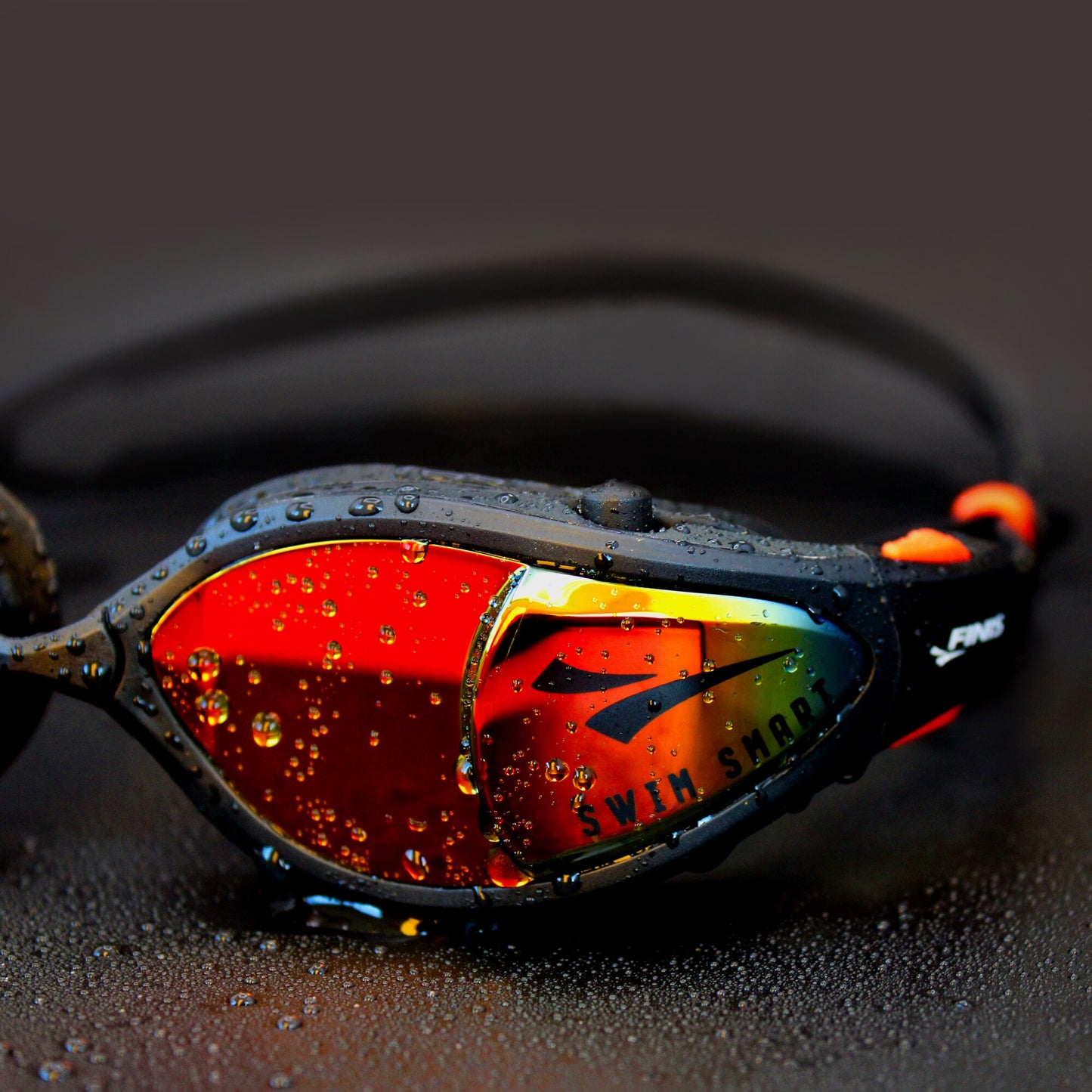 Finis Smart Goggle Max Kit älyuimalasit, Orange Mirror-Black