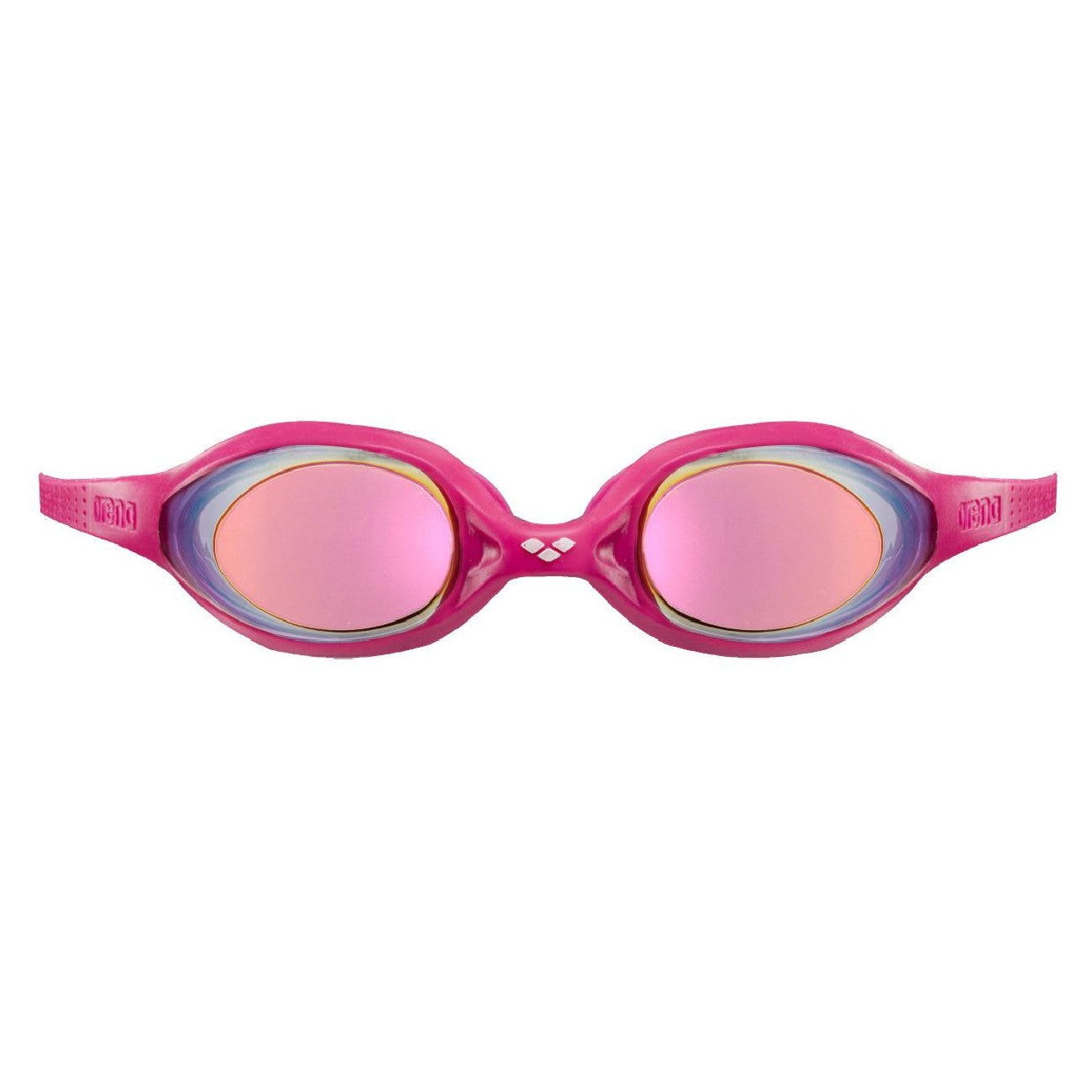 Arena Spider Mirror Jr nuorten uimalasit, White-Pink-Fuchsia