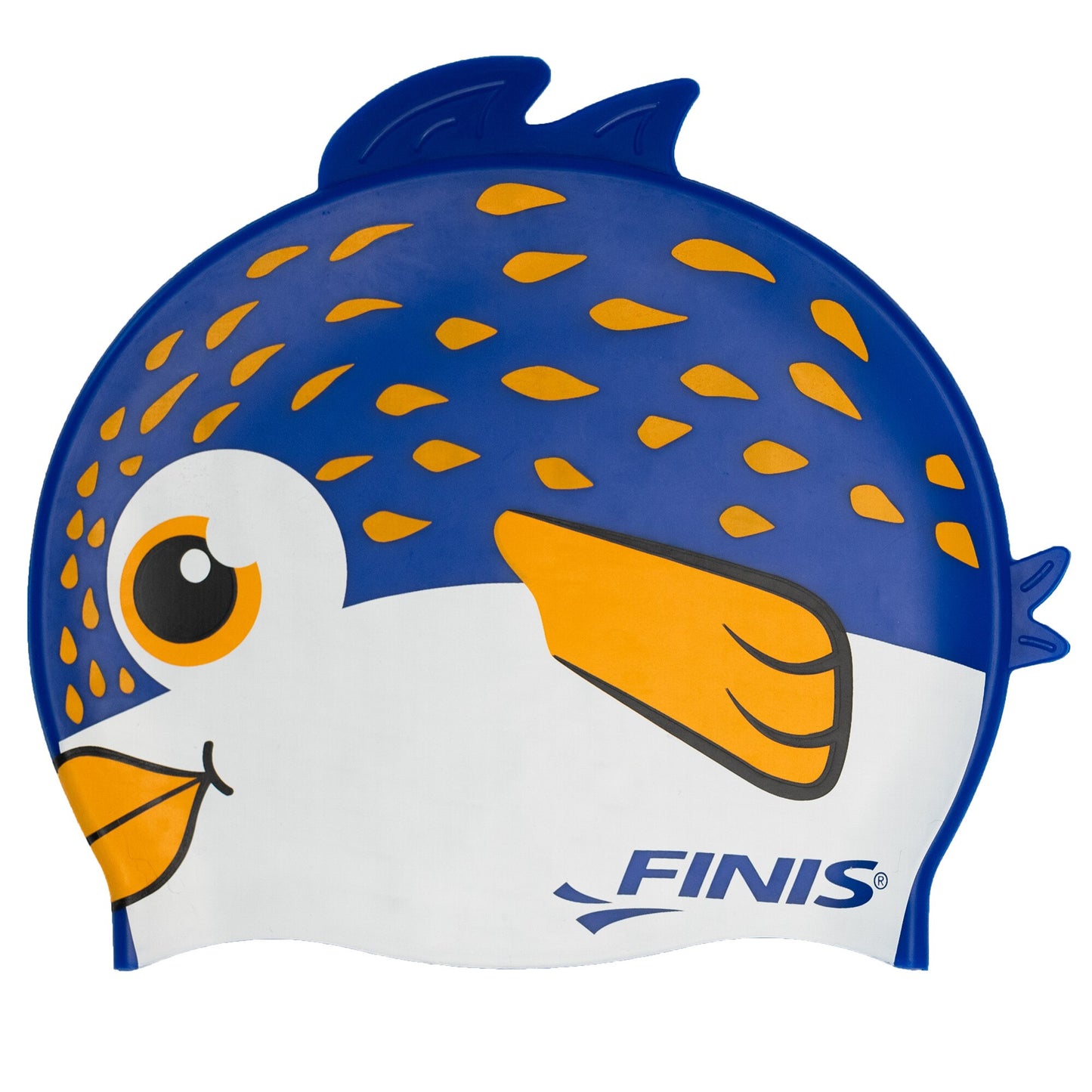 Finis Animal Heads Silicone Cap lasten uimalakki, Puffer Fish Blue