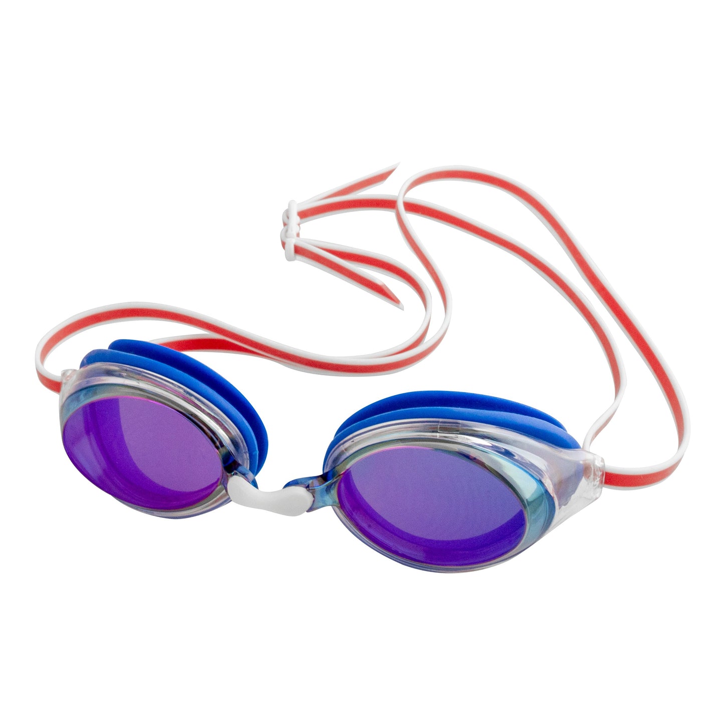 Finis Ripple Goggles lasten kilpa uimalasit, Blue Mirror-Red