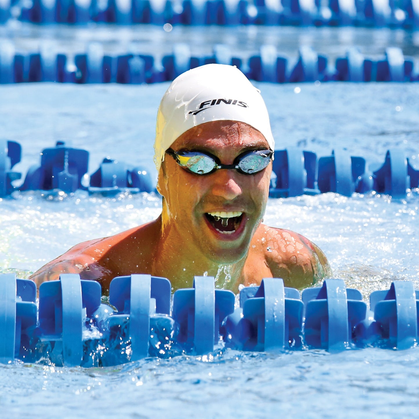 Finis Lightning Goggles aiukuisten kilpa uimalasit, Silver Mirror