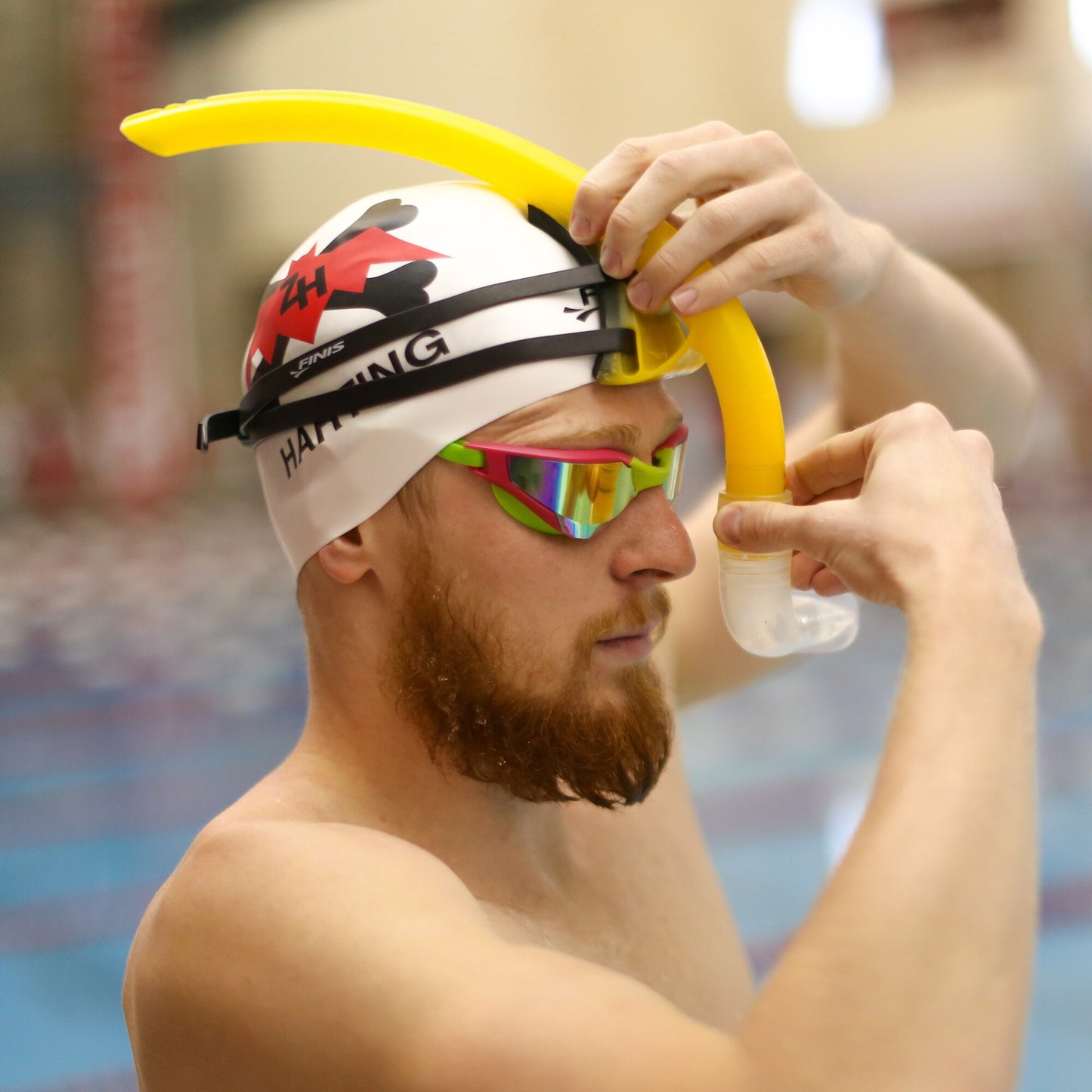 Finis Hayden Goggles aikuisten kilpa uimalasit, Orange Mirror-Green