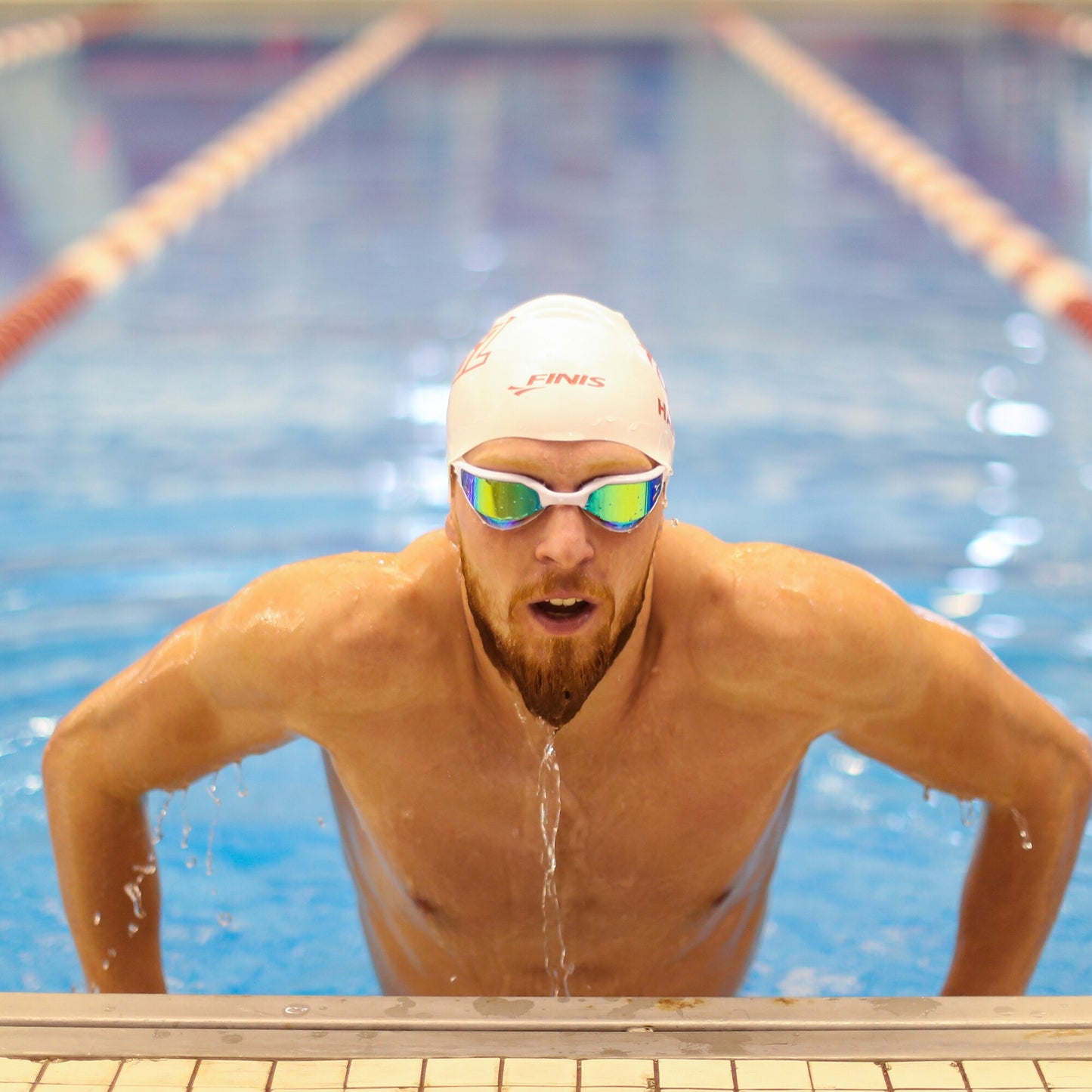 Finis Hayden Goggles aikuisten kilpa uimalasit, Purple Mirror-White