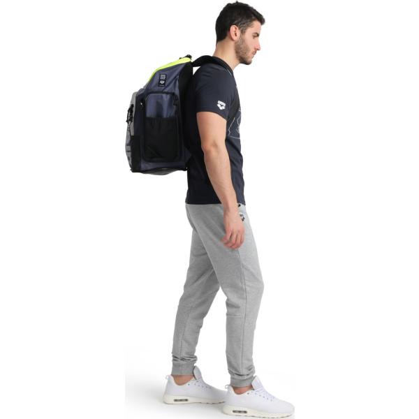 Arena Spiky III Backpack 45L uimareppu, Navy-Neon Yellow