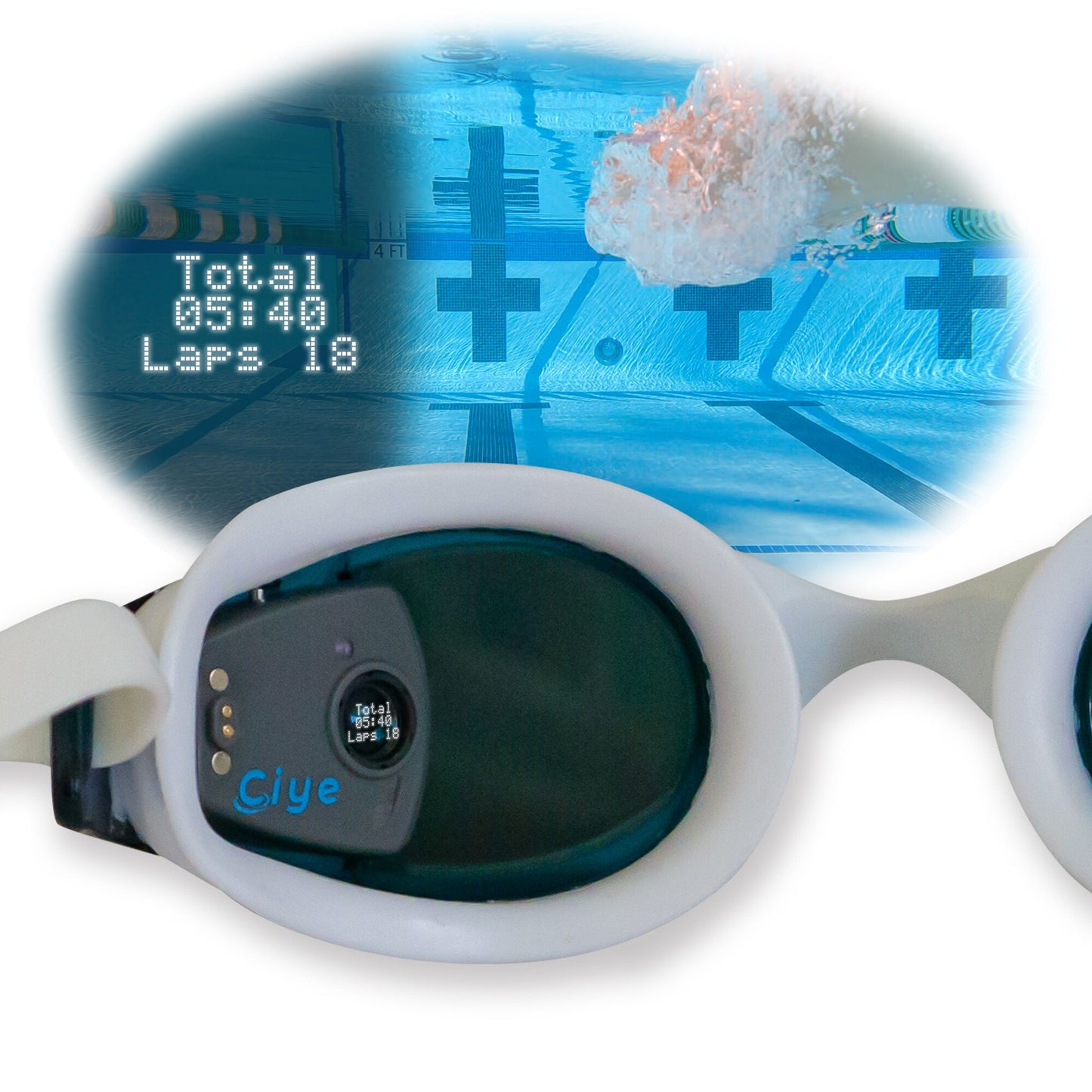 Finis Smart Goggle Kit älyuimalasit, Blue-Mirror