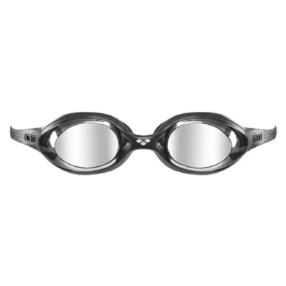 Arena Spider Mirror Jr nuorten uimalasit, Black-Silver-Green