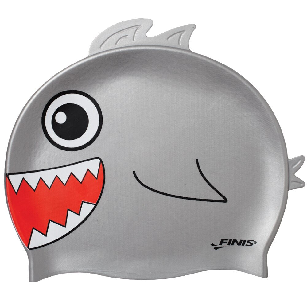 Finis Animal Heads Silicone Cap lasten uimalakki, Shark Grey