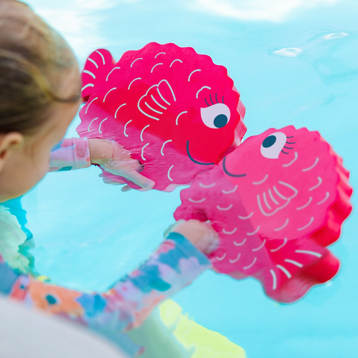 Finis Floatie Friends™ Foam Hand Floats lasten uimakellukkeet, Pufferfish / Pallokala